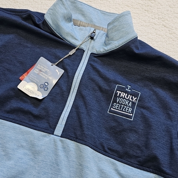 NWT PUMA Golf Cloudspun Warm Up Quarter-Zip with Truly Vodka Seltzer Logo - Picture 4 of 11
